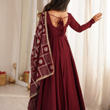 Premium Roman Silk Anarkali Gown