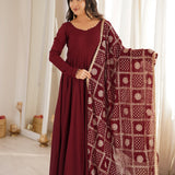 Premium Roman Silk Anarkali Gown