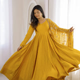 Premium Roman Silk Anarkali Gown