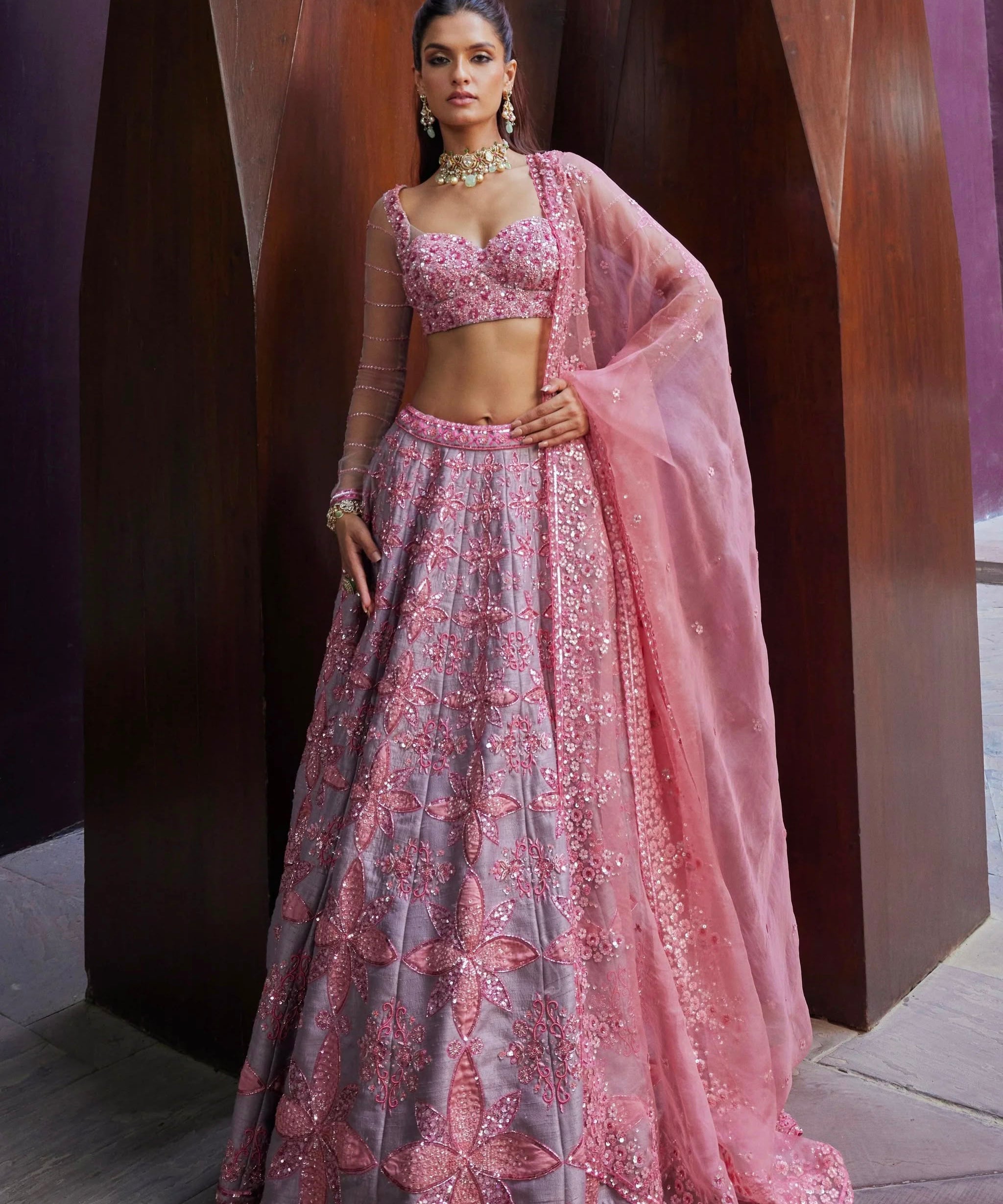 Perfect Pastel Embroidered Lehenga