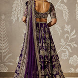 Royal Blue Bridal Embroidered Lehenga