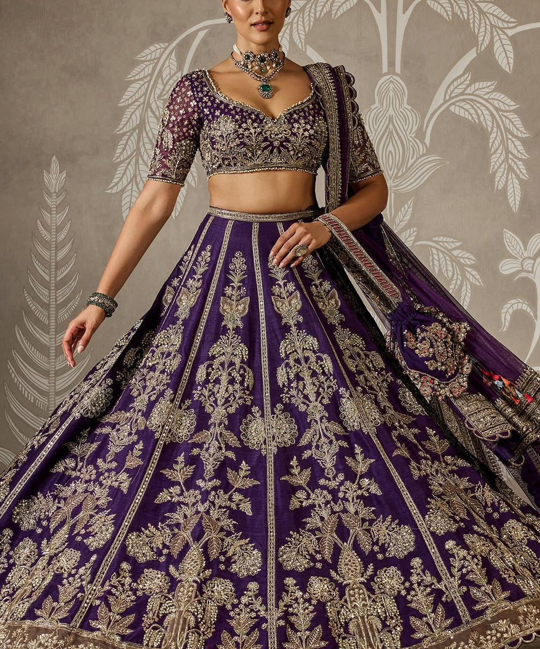 Royal Blue Bridal Embroidered Lehenga