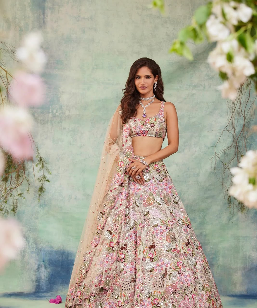 Elegance White Embroidered Lehenga