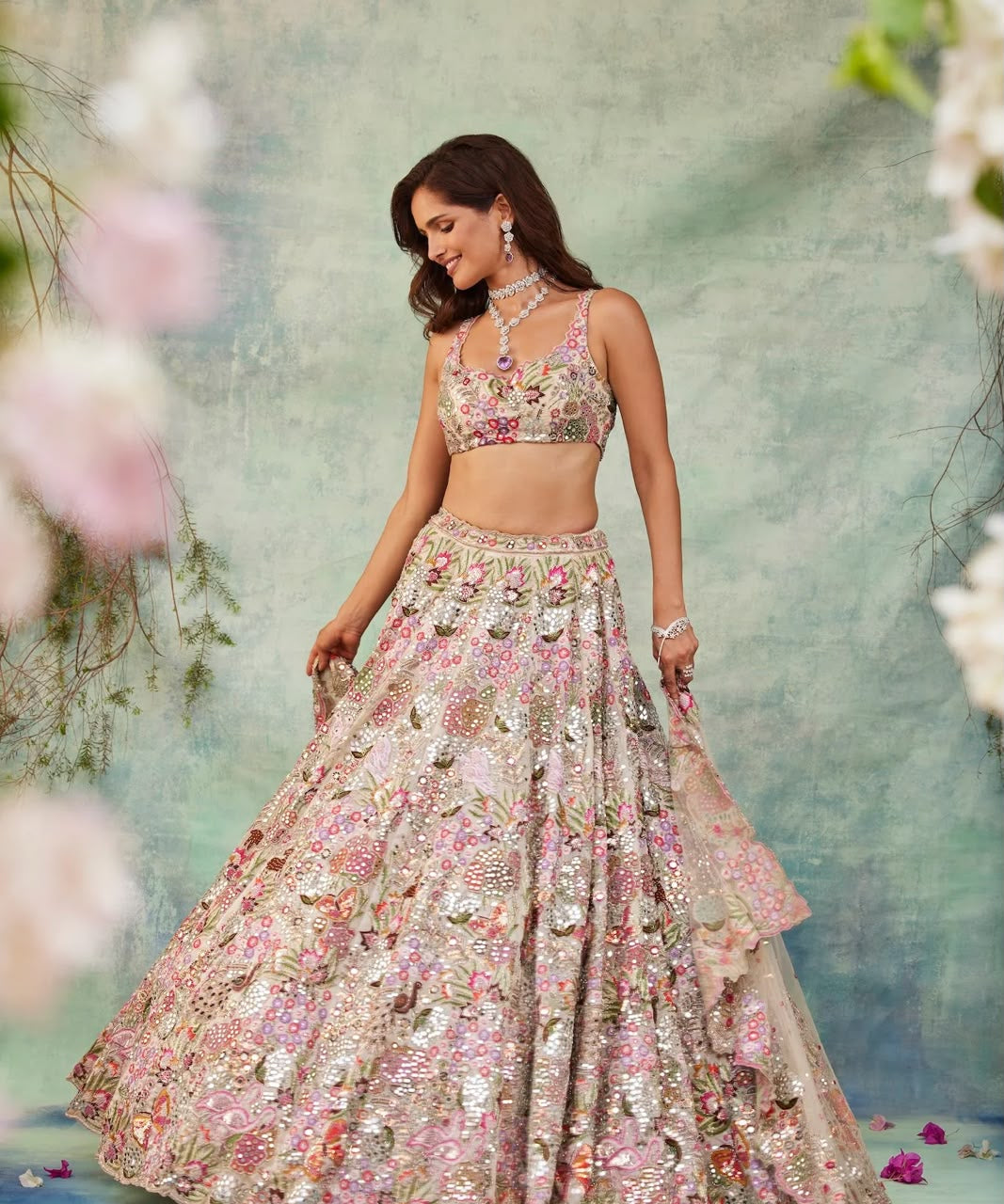 Elegance White Embroidered Lehenga
