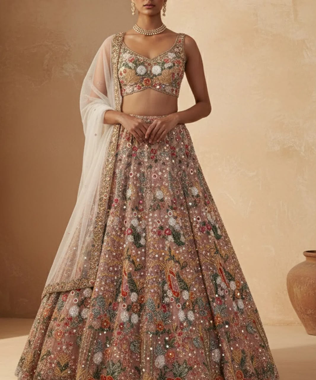 Sparkle White Embroidered Lehenga
