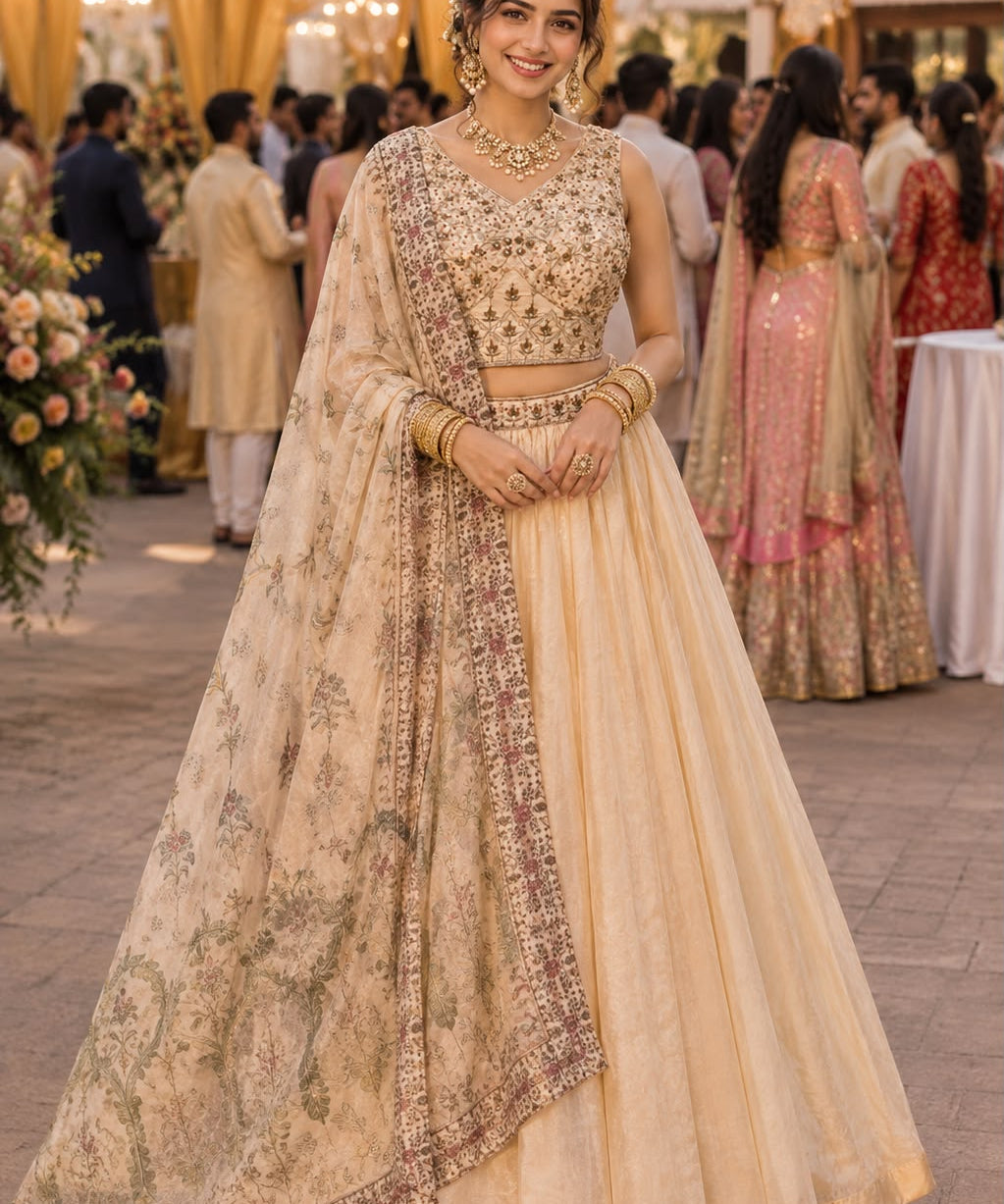Shehnaz Premium Tissue Lehenga