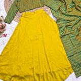 Saundarya Yellow Green Silk Lehenga
