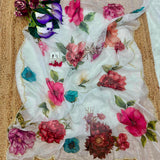 White Soft Silk Floral Print Saree