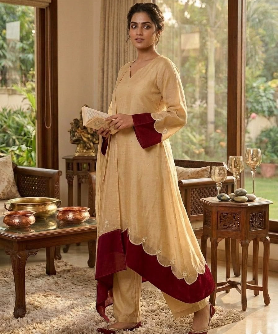 Stunning Chandri Round Cut Kurti