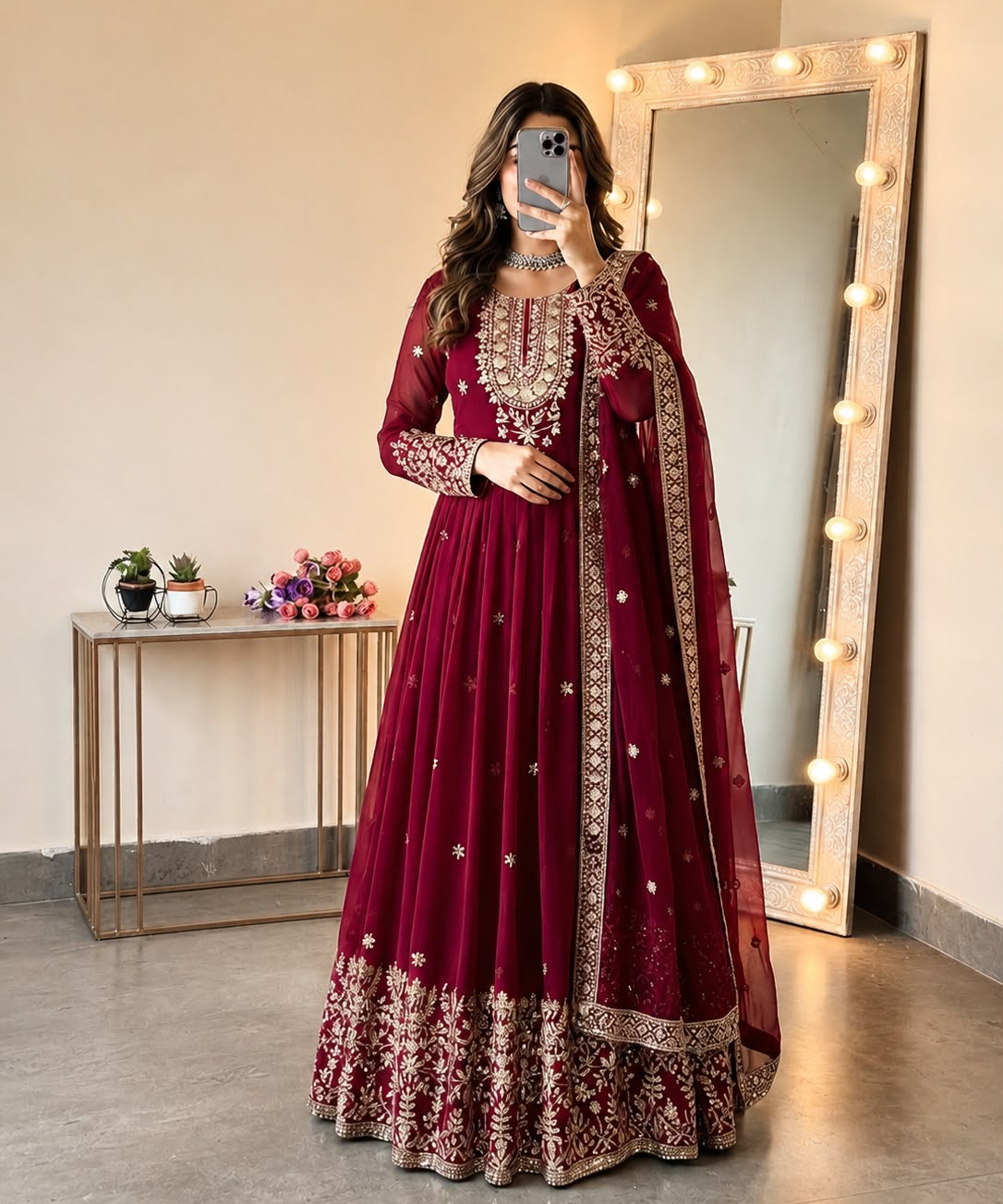 Designer Embroidered Anarkali Gown