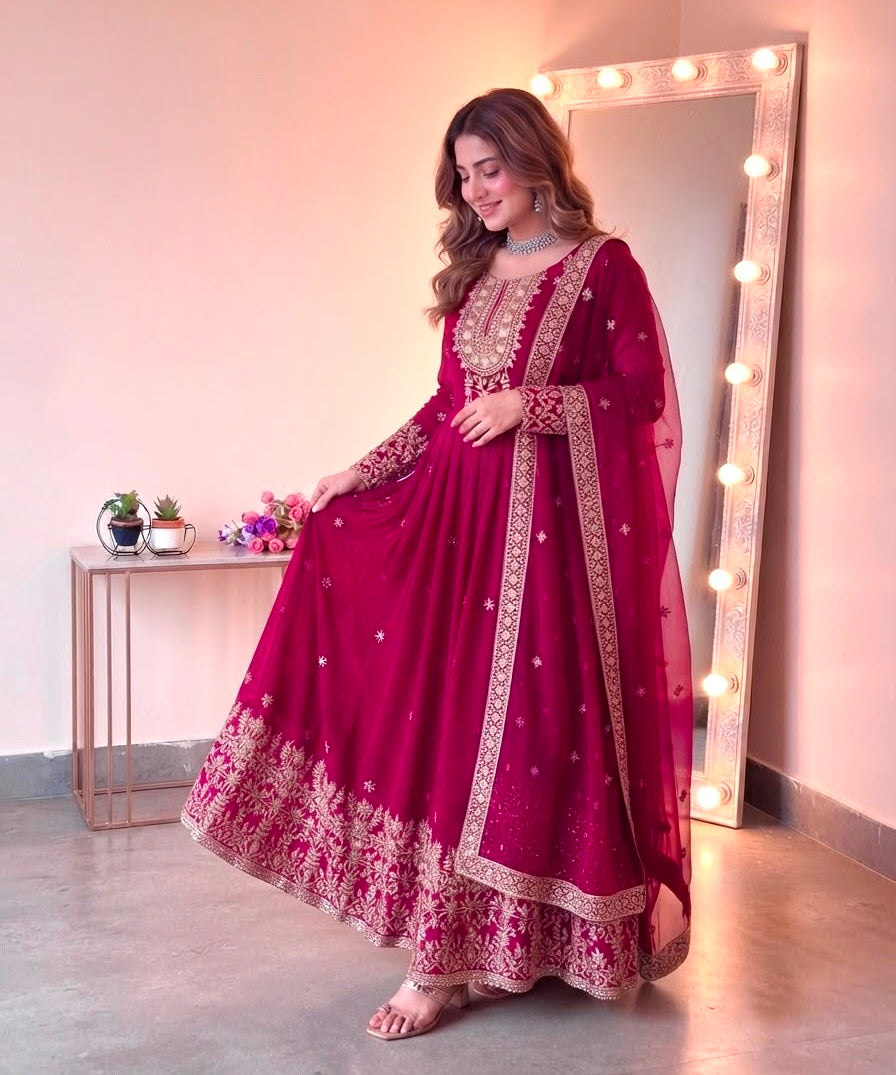 Designer Embroidered Anarkali Gown