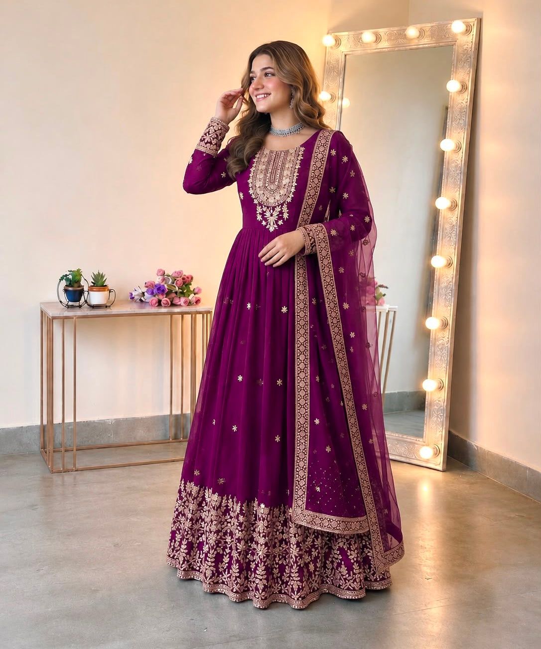 Designer Embroidered Anarkali Gown