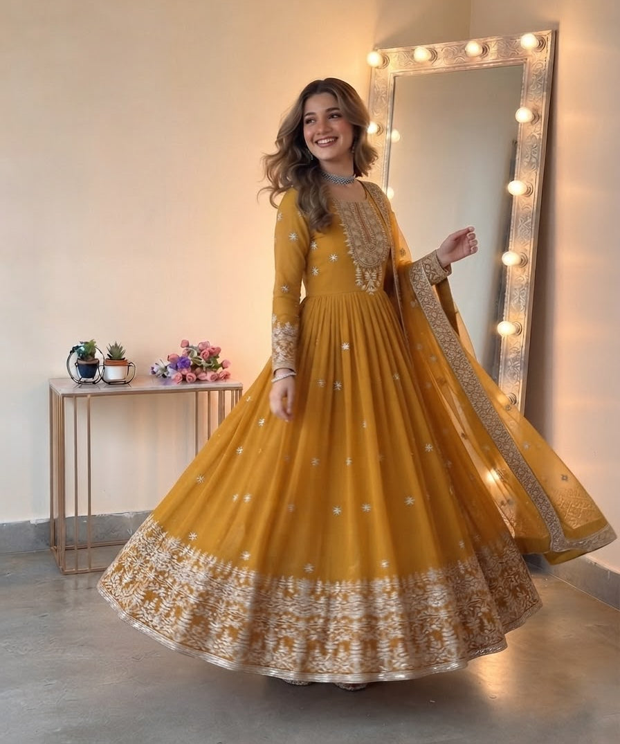 Designer Embroidered Anarkali Gown