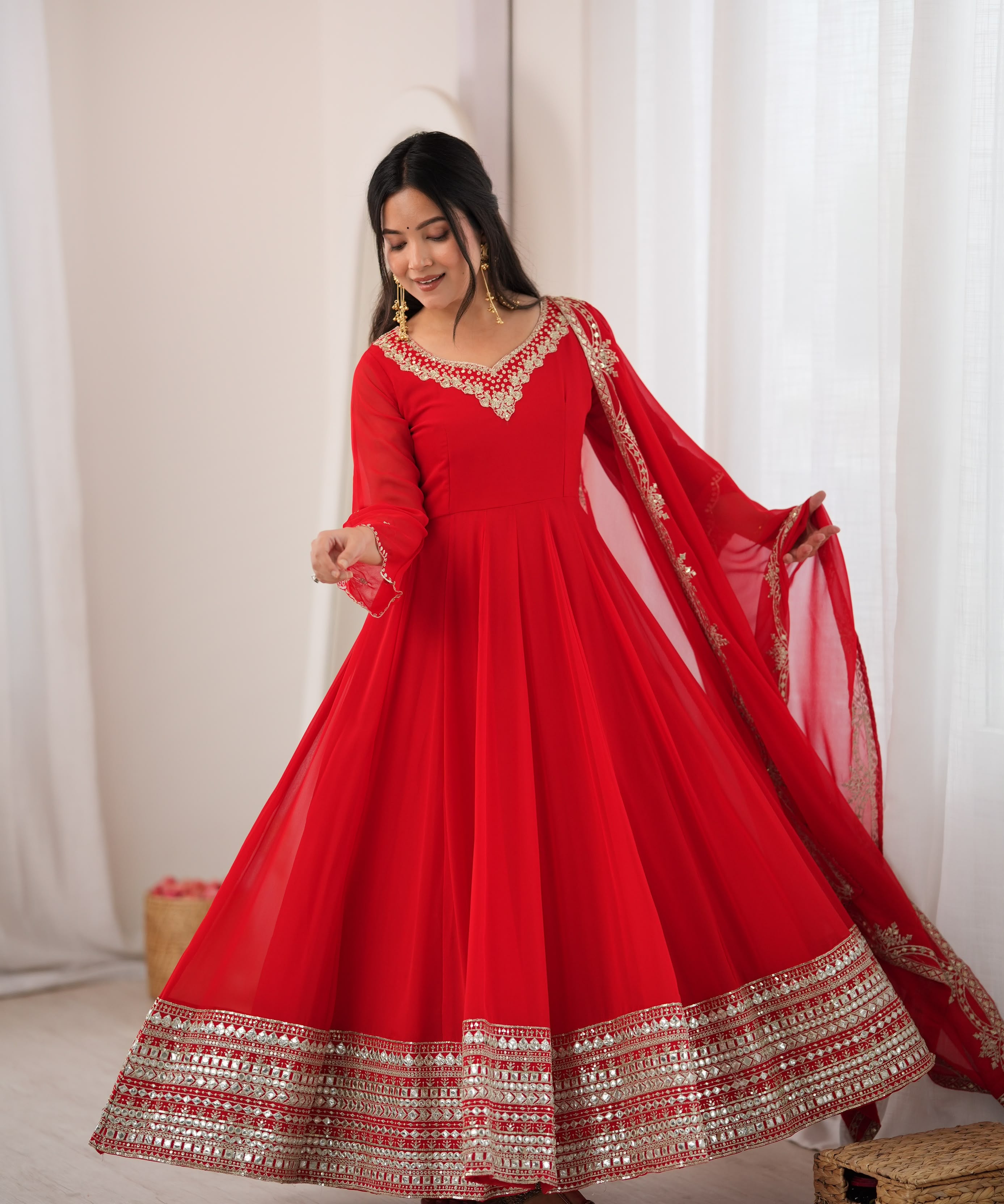 Tometo Pink Festive Anarkali Gown