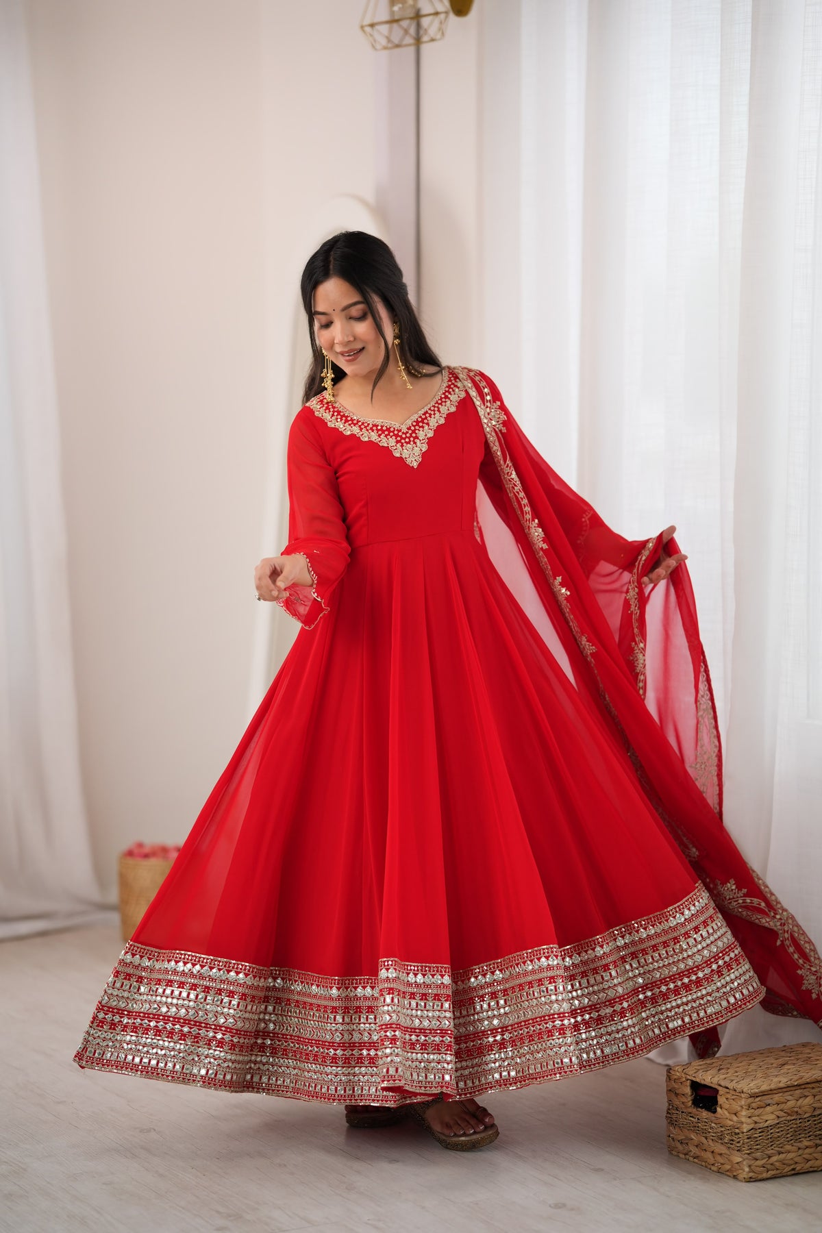 Tometo Pink Festive Anarkali Gown