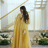 Elegant Salsa Silk Anarkali Gown