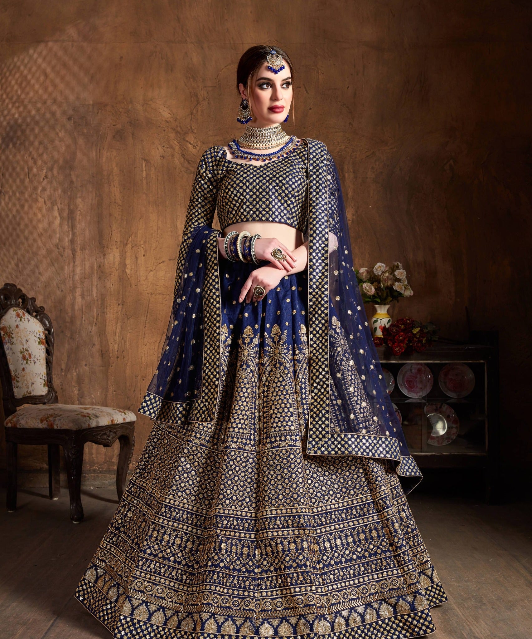 Wardrobe Gold Embroidered Lehenga