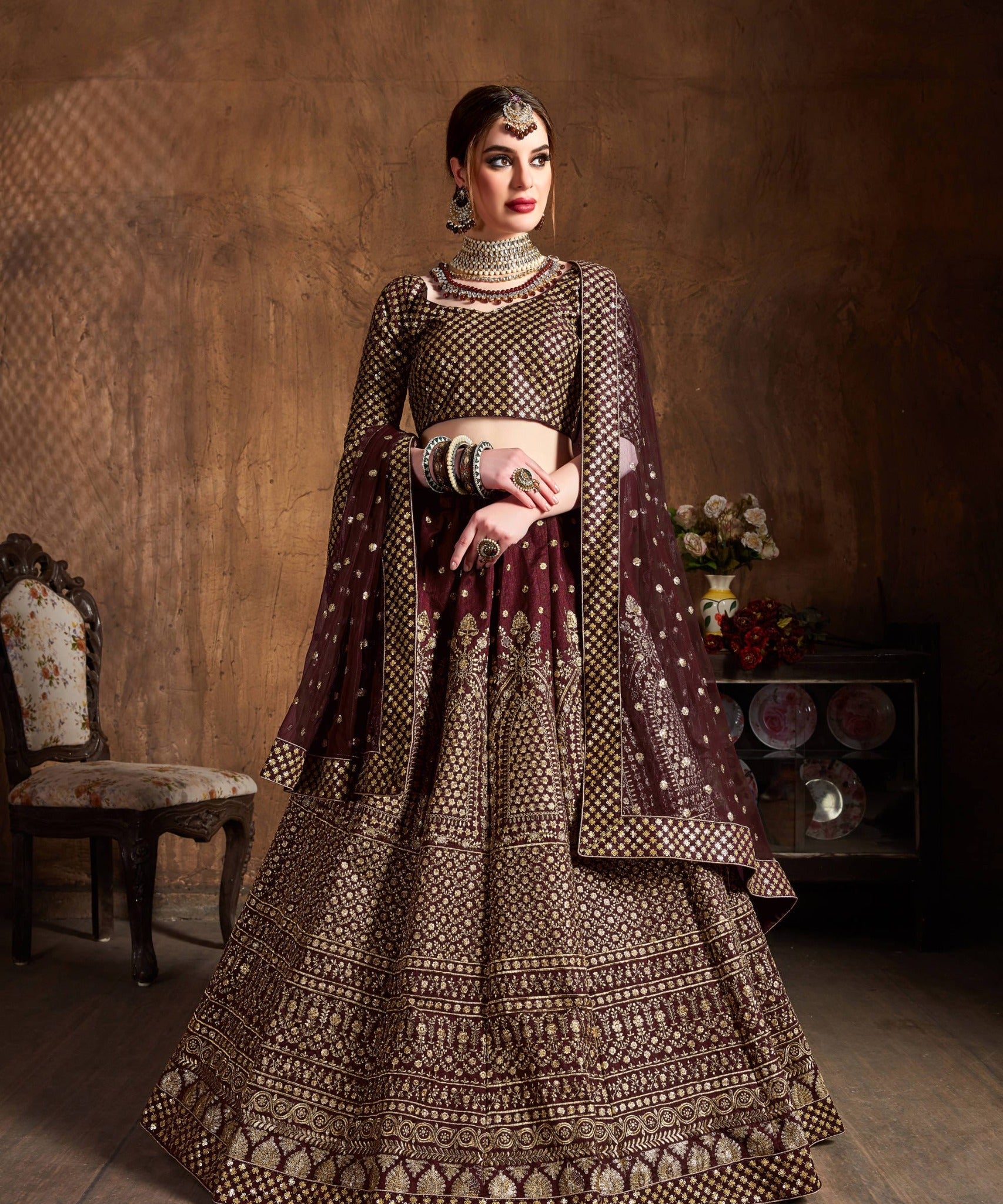 Wardrobe Gold Embroidered Lehenga