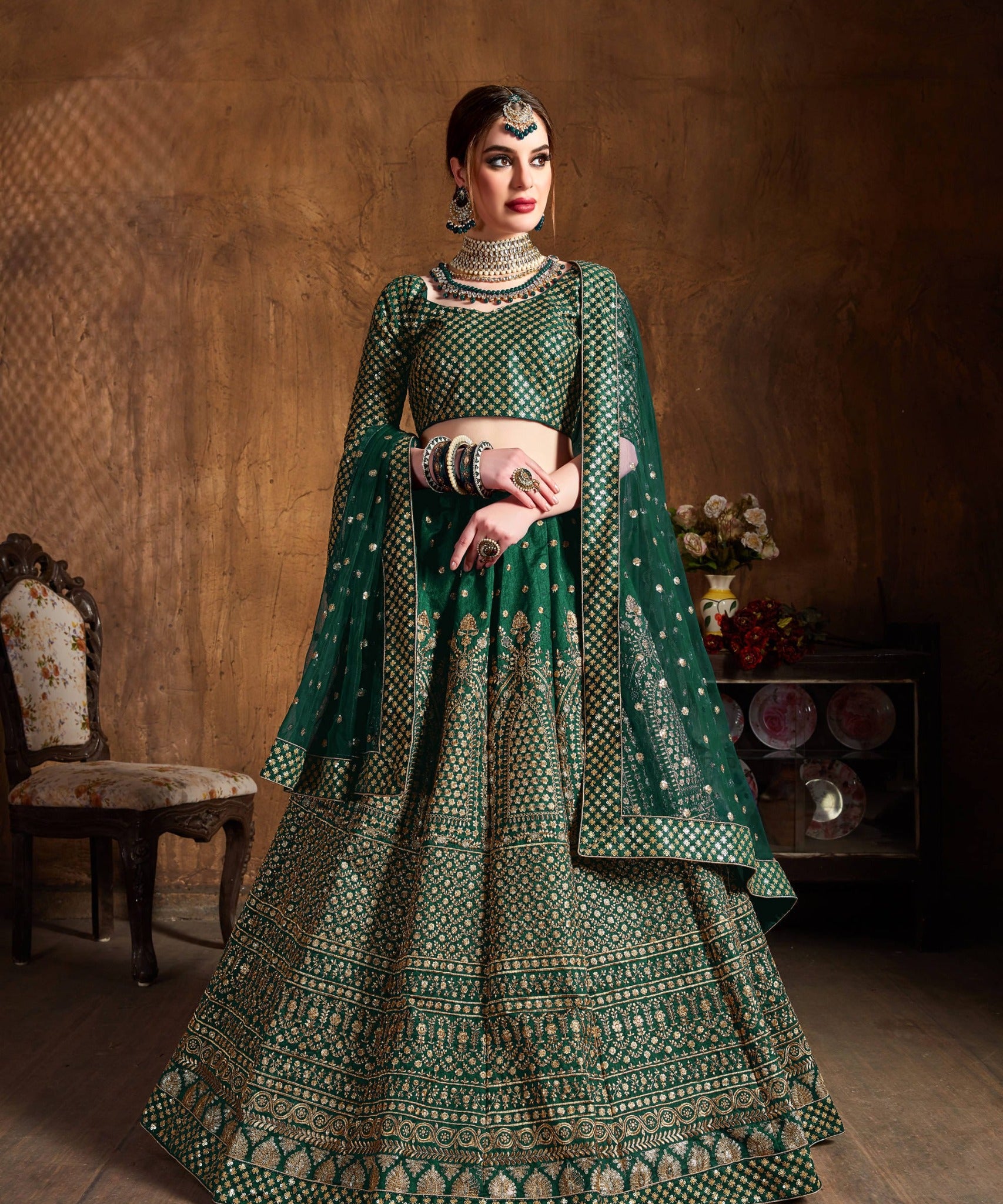 Wardrobe Gold Embroidered Lehenga