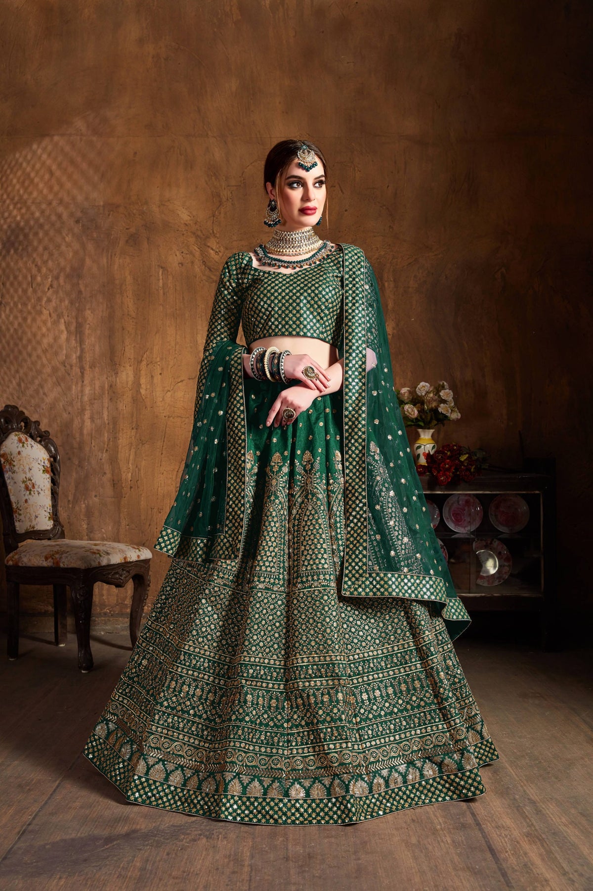 Wardrobe Gold Embroidered Lehenga