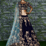 Elegance Embroidered Velvet Lehenga