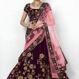 Elegance Embroidered Velvet Lehenga