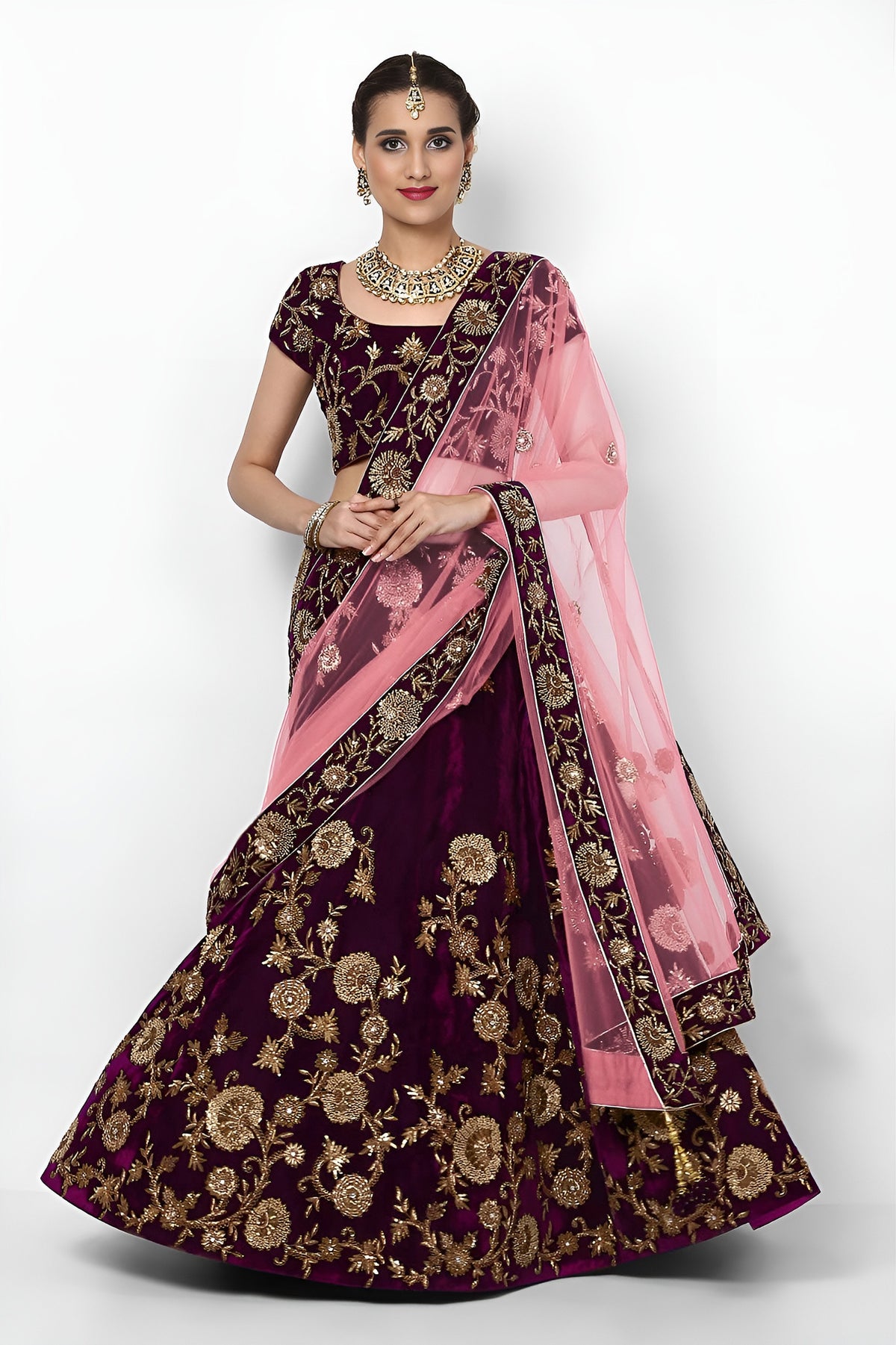 Elegance Embroidered Velvet Lehenga