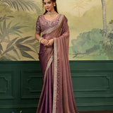 Sheen High Shine Velvet Chiffon Saree