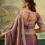 Sheen High Shine Velvet Chiffon Saree