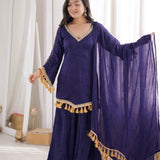 Ethnic Silk Real Mirror Work Suit
