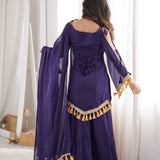 Ethnic Silk Real Mirror Work Suit