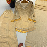 Ethnic Silk Real Mirror Work Suit