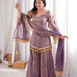 Ethnic Silk Real Mirror Work Suit