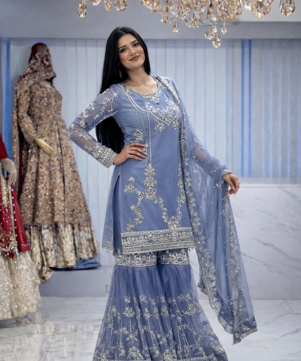 Elegnat German Chinon Silk Top Sharara