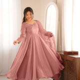 Ethnic Cruch Silk Anarkali Gown