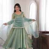 Ethnic Cruch Silk Anarkali Gown