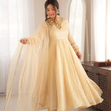 Ethnic Cruch Silk Anarkali Gown