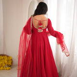Ethnic Cruch Silk Anarkali Gown