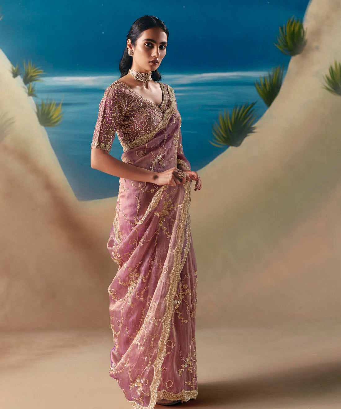 Crafted Fendy Silk Embroidered Saree