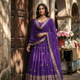 Traditional Bandhej Printed Anarkali Gown