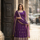 Traditional Bandhej Printed Anarkali Gown