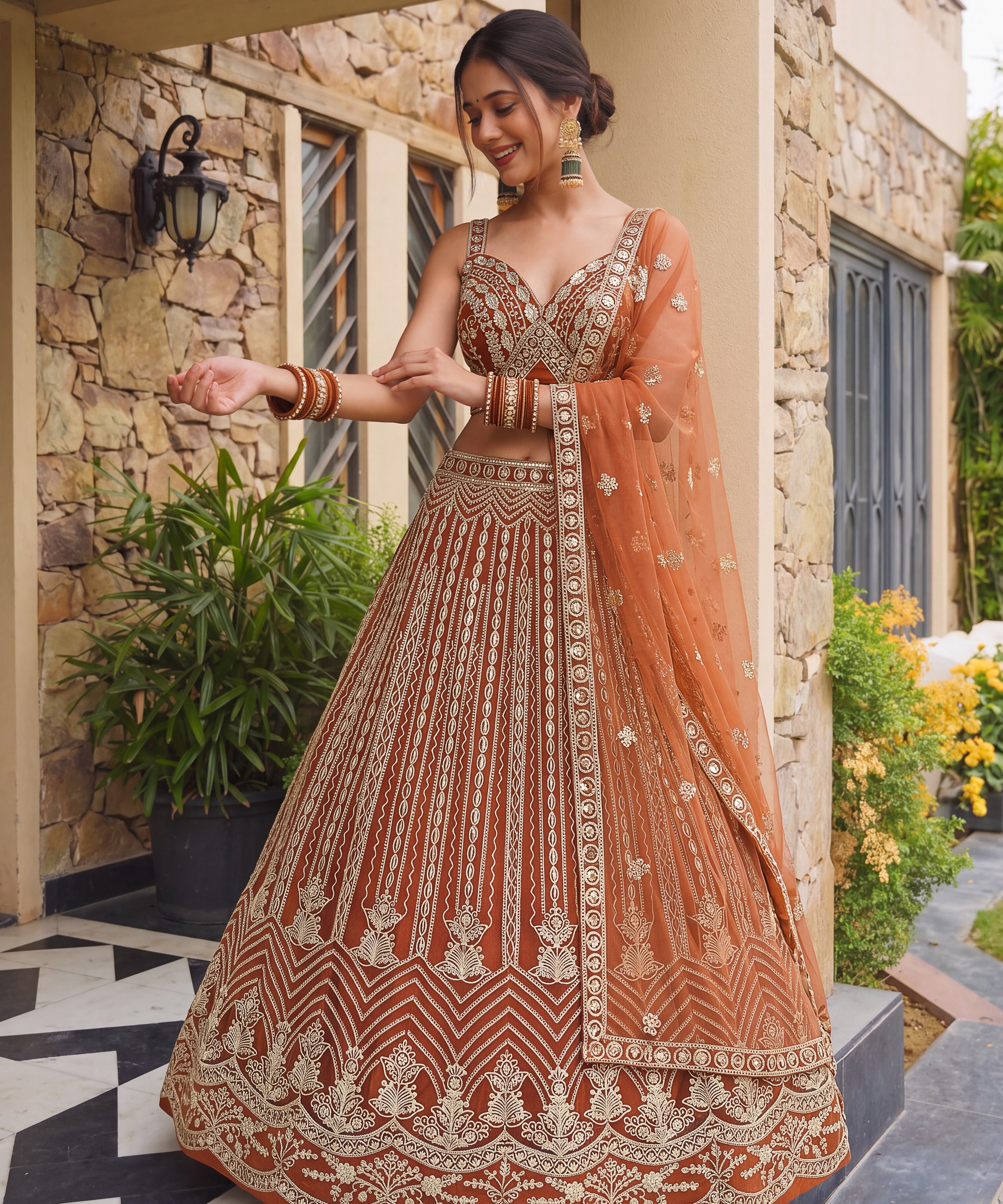 Luxury Net Embroidered Lehenga