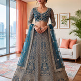 Bridal Wedding Net Embroidered Lehenga