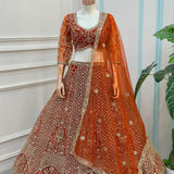 Bridal Wedding Net Embroidered Lehenga