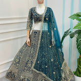 Bridal Wedding Net Embroidered Lehenga