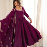 Fresh Look Wine Roman Silk Gown