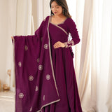 Fresh Look Wine Roman Silk Gown