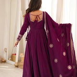 Fresh Look Wine Roman Silk Gown
