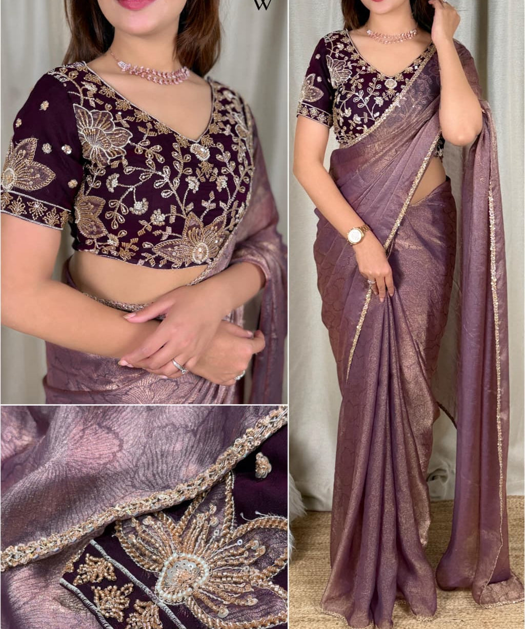 Kiara Beads Handwork Silk Saree