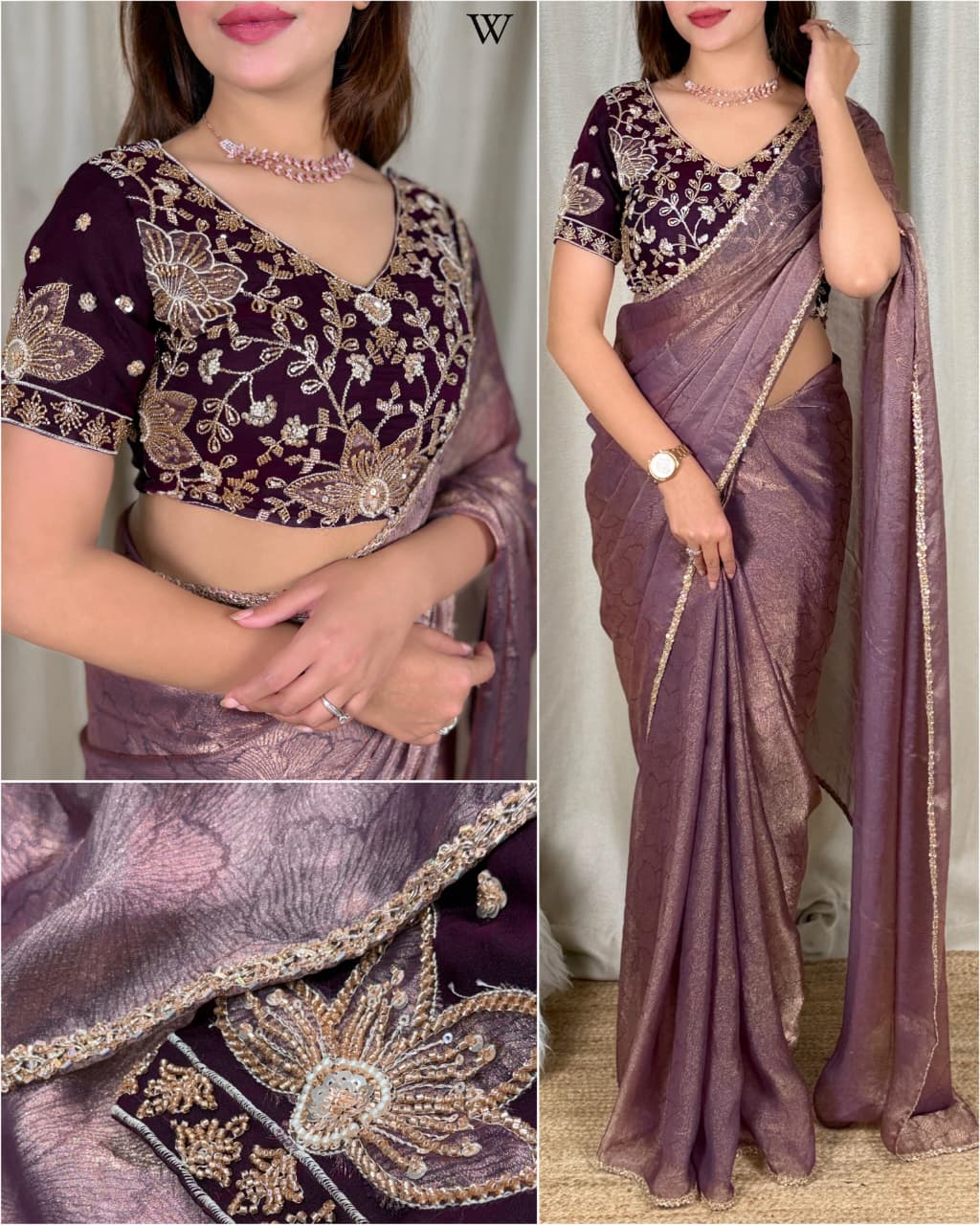 Kiara Beads Handwork Silk Saree